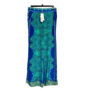 JOHNNY WAS Villa Pant Diomedes Paisley Print Wide Leg Boho Flowy Size M